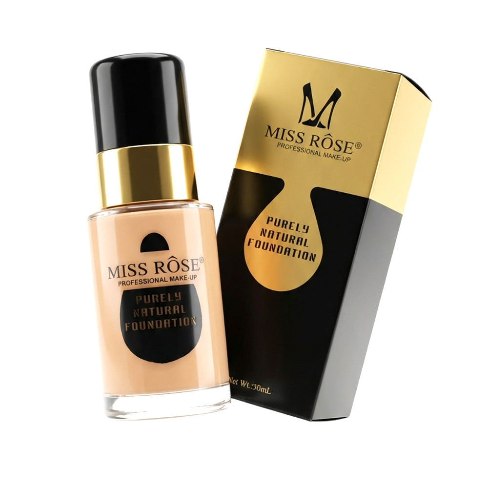 Miss Rose Purely Natural Liquid Foundation Professional Makeup – Long Lasting Natural Base