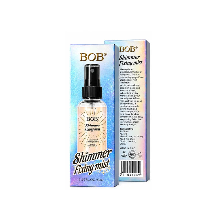 BOB Shimmer Fixing Mist - Long-Lasting Hydrating Setting Spray 50ml