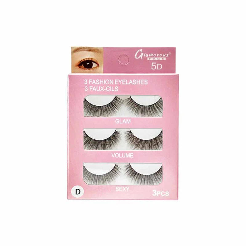 Glamorous Face 3×1 5D Eyelashes Pack (3 Pairs - 4 Style Groups)