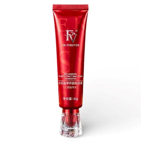 FV Red Diamond Plant Extract Skin Liquid Foundation - Full Coverage Waterproof Matte Finish 30g