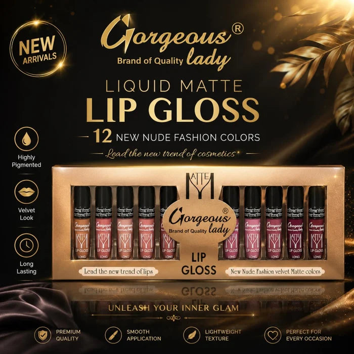ORGEOUS LADY LIQUID MATTE LIP GLOSS SET (12 NEW NUDE SHADES)