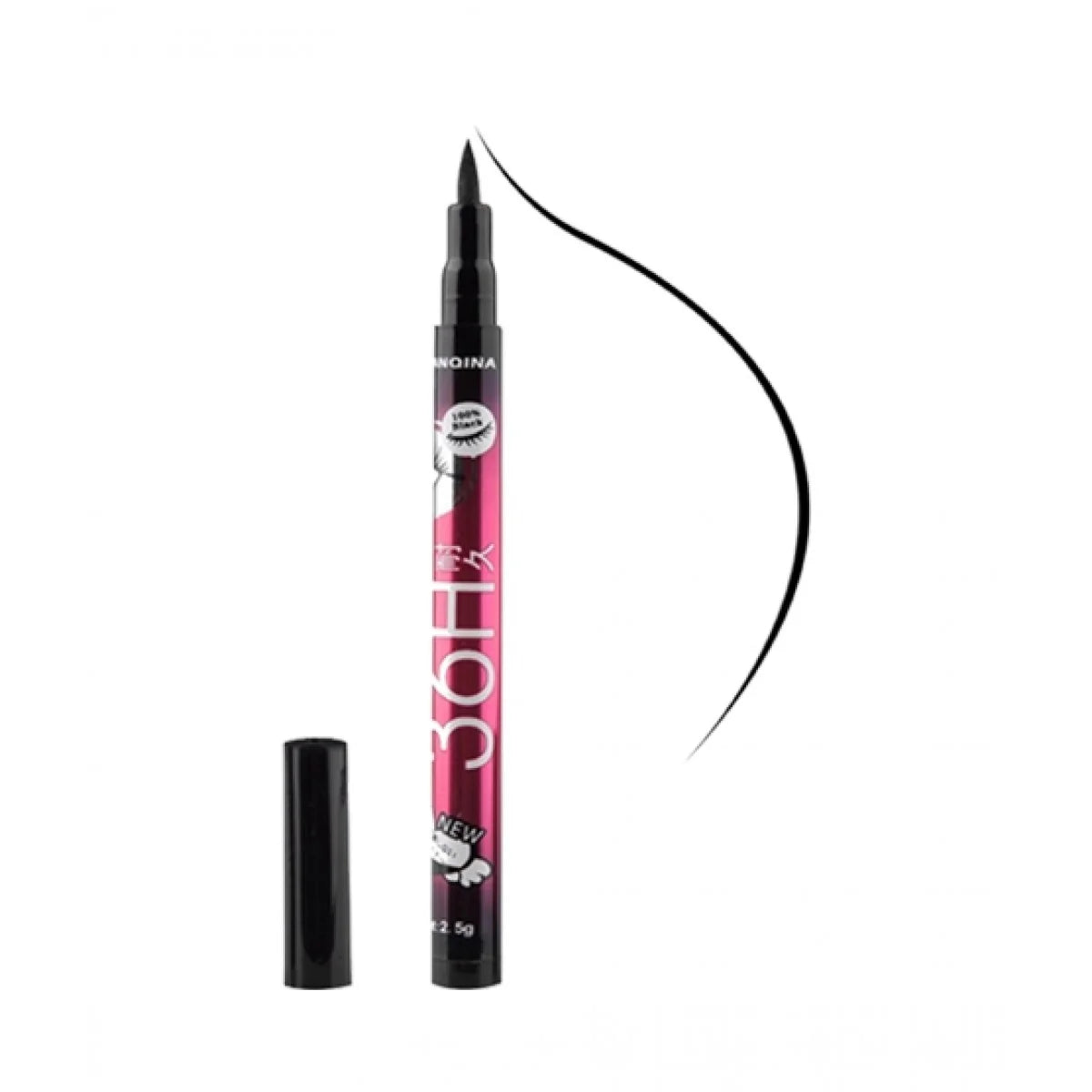 YANQINA 36H Waterproof Liquid Eyeliner Pencil (Pack of 3) - 100% Jet Black Smudge-Proof Precision Eye Makeup