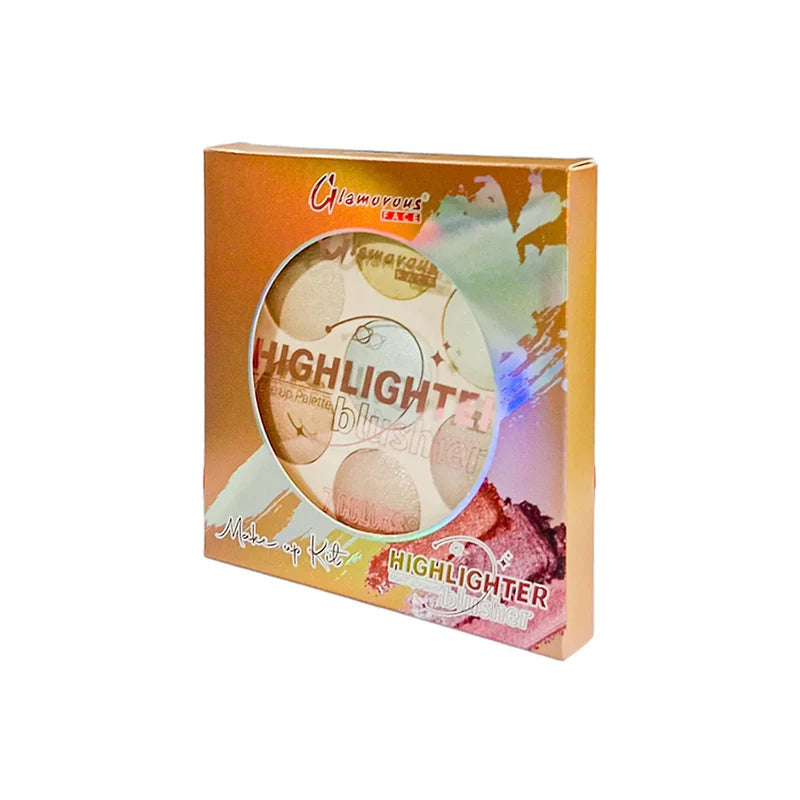 Glamorous Face Highlighter & Blusher Palette (7 Colors)