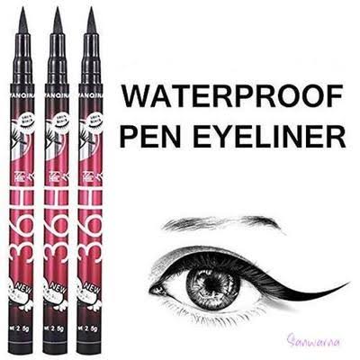YANQINA 36H Waterproof Liquid Eyeliner Pencil (Pack of 3) - 100% Jet Black Smudge-Proof Precision Eye Makeup